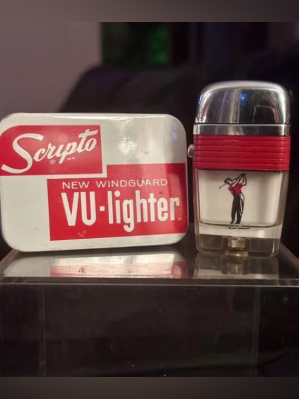 Fathers Day Gift  Vintage 1962 Scripto-VU Golfer with Wind Guard In Original Box